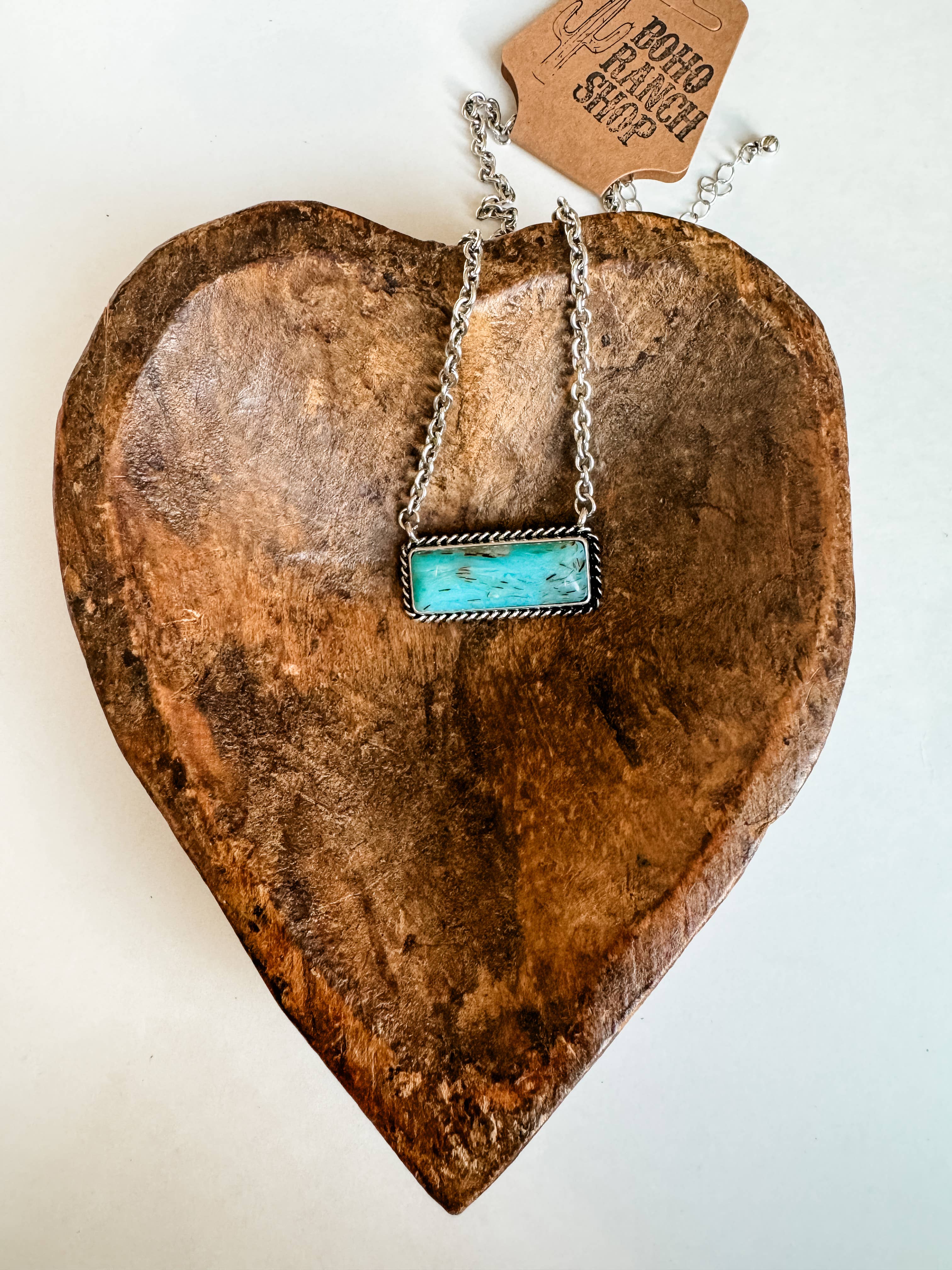 Boho Ranch Shop - Wholesale Pendant/Charm Necklace - Western Semi Stone Bar Necklace5