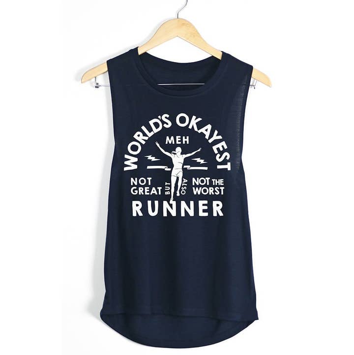 World's Okayest Runner Tank for wholesale by Sarah Marie Running Co