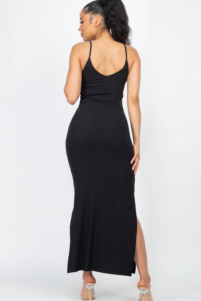CAPELLA APPAREL - Wholesale Dress - Women's - Ribbed Side Slit Long Cami Dress32