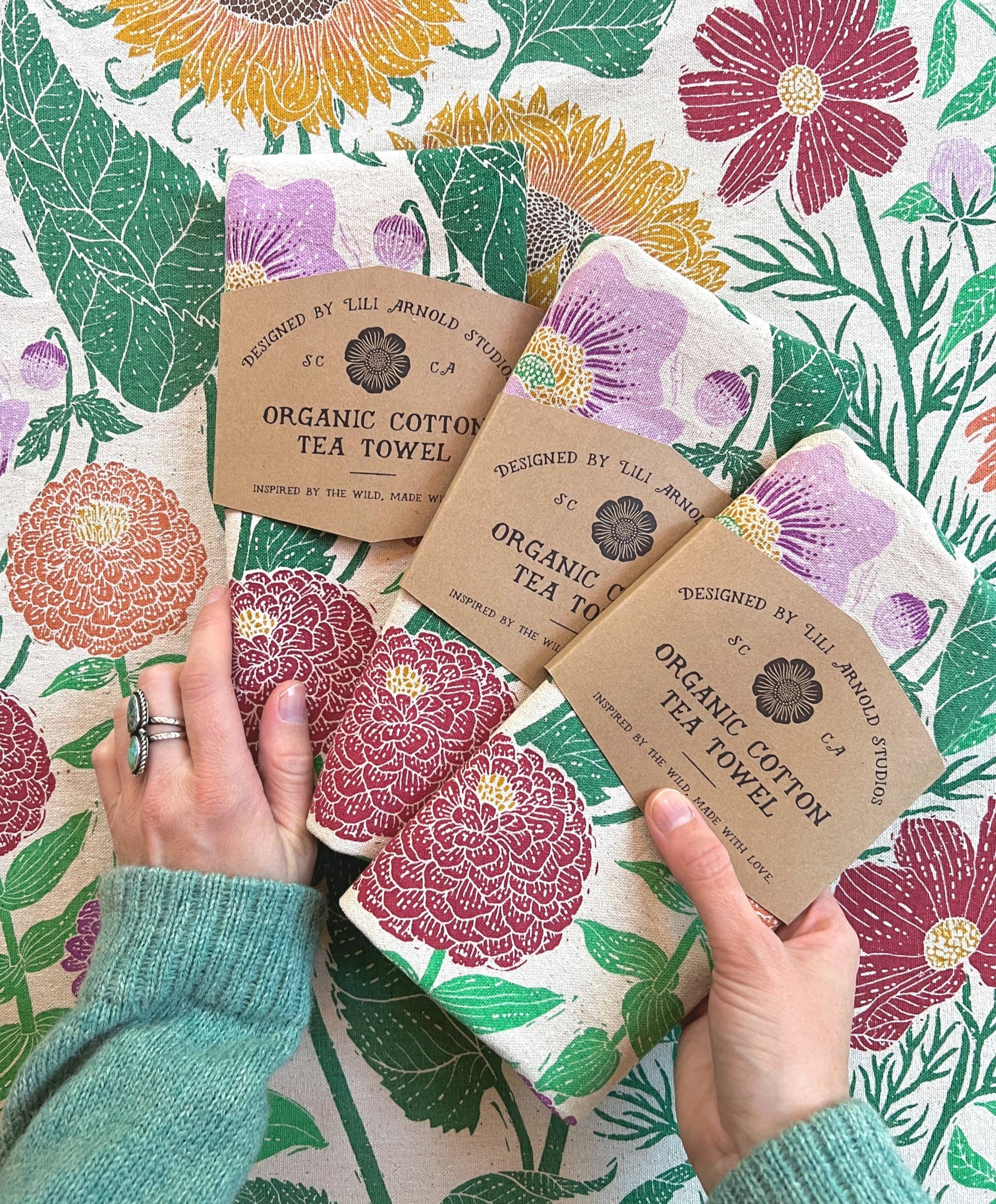 Lili Arnold - Wholesale Tea Towel - Organic Cotton Tea Towel - Summer Garden1