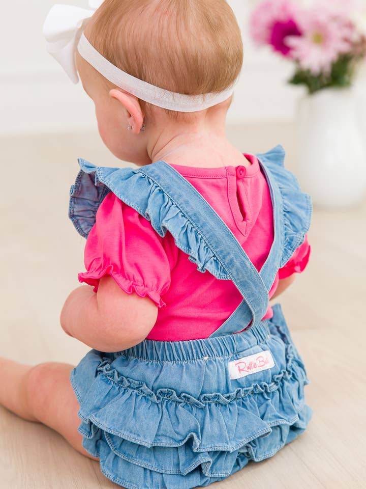 Blue Baby Girls Light Wash Denim Flutter Overall Romper
for wholesale on Faire