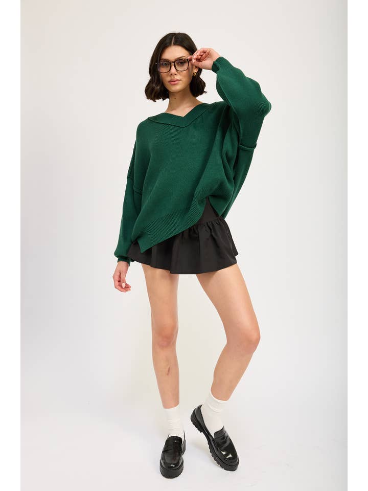 Emory Park - Wholesale Knit Sweater - Women's - OVERSIZED V NECK SWEATER10