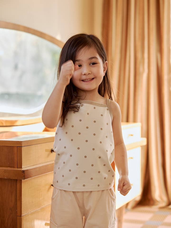 Norsu Organic - Wholesale Tank Top - Kids - Girls Organic Bamboo 2-piece Tank Top-Cream/Almond4