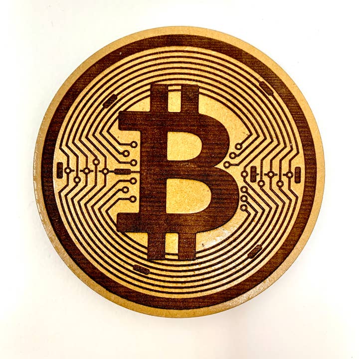 Drink Coaster - BitCoin Cryptocurrency Symbol Money Design for wholesale by Insert Brand Here Shop
