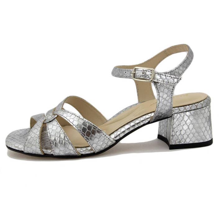 Silver Snake Heel Sandal 250277 for wholesale by PieSanto