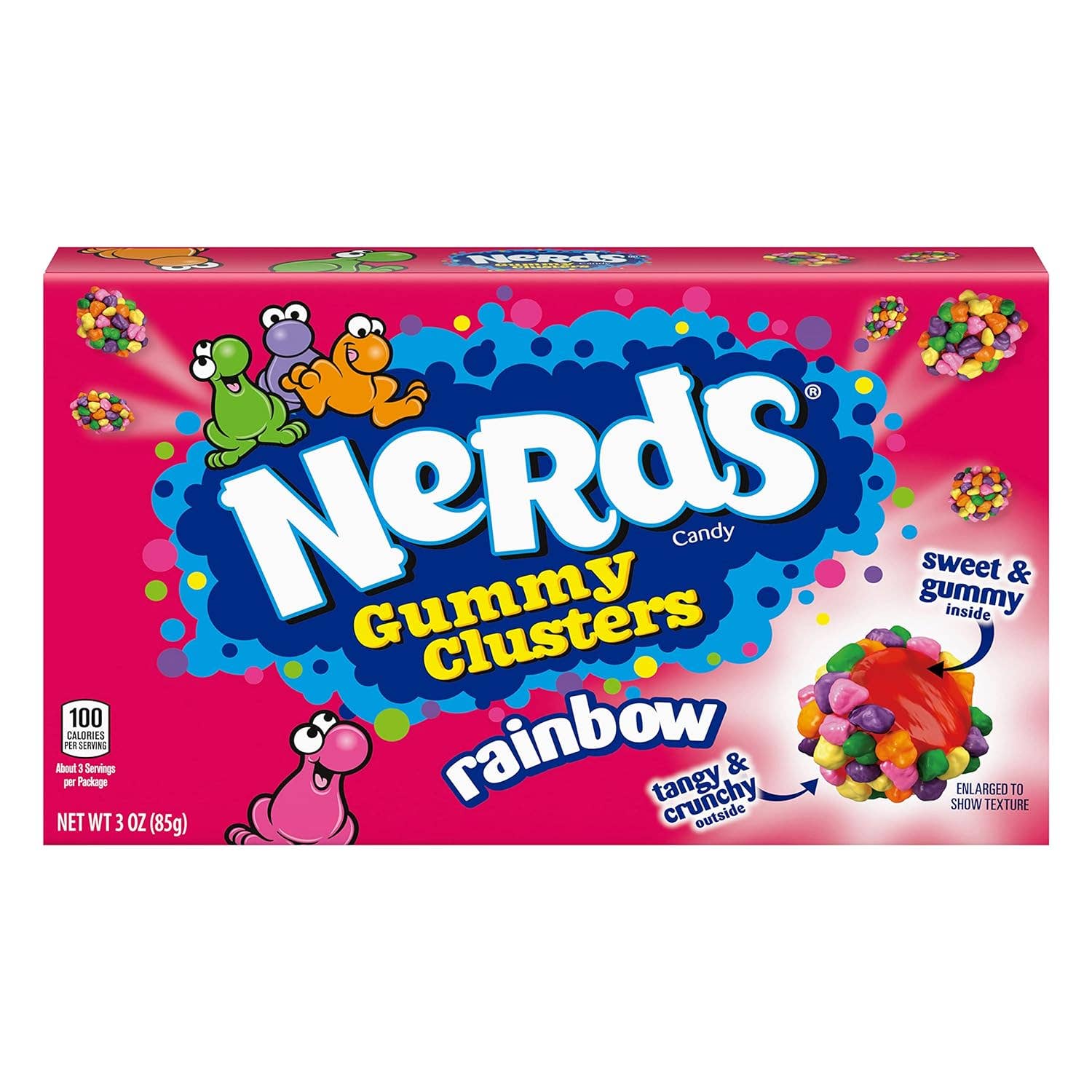 Long Island Candy Factory – wholesale Boiled sweets – Nerds Gummy Clusters 3 ounce 12 count Theater Box0