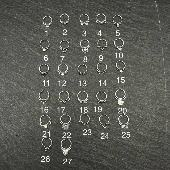 REAAAN COLLECTIONS – Großhandel Schmucksets – Set mit 15 gemischten Designs für Nasenpiercing (Septum)1