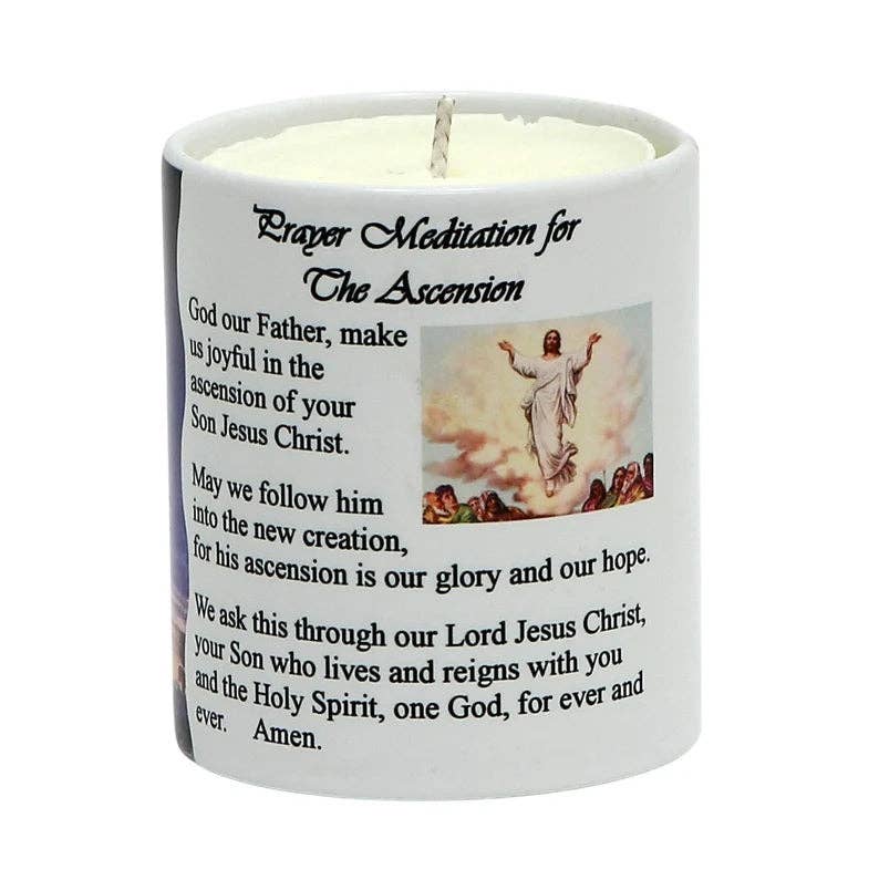 SublimArt - Wholesale Jar/filled candle - CHRISTIAN CANDLES: Prayer Candle - Porcelain Soy Wax Candle - The Ascension1