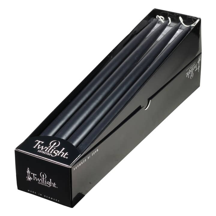 18 Inch Black Danish Taper Candle | 12 Pack for wholesale by Twilight Collection