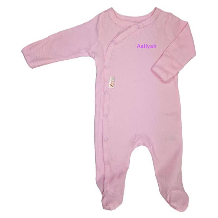 Pijama acanalado personalizado para bebés para venta al por mayor de Lulabay