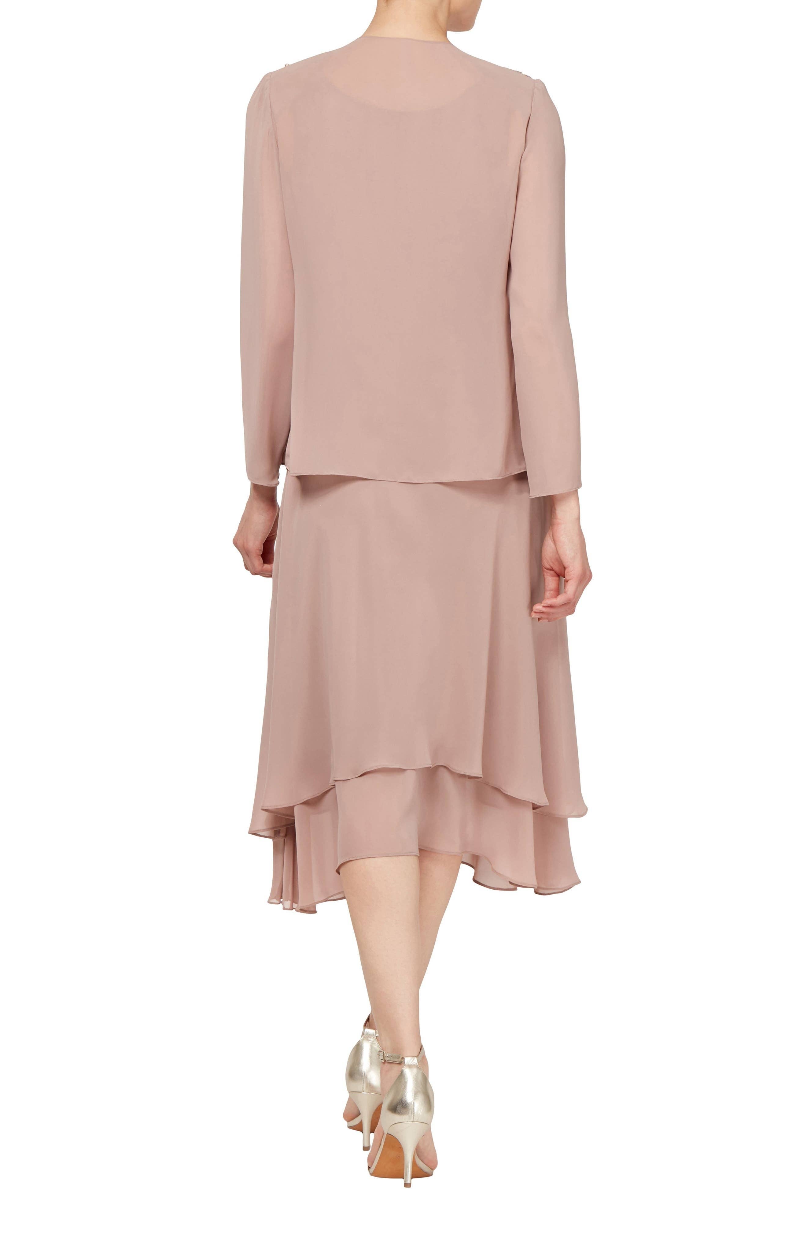 Immediate Apparel - Wholesale Dress - Women's - SL Fashion Beaded Trim Chiffon Dress Jacket Set3