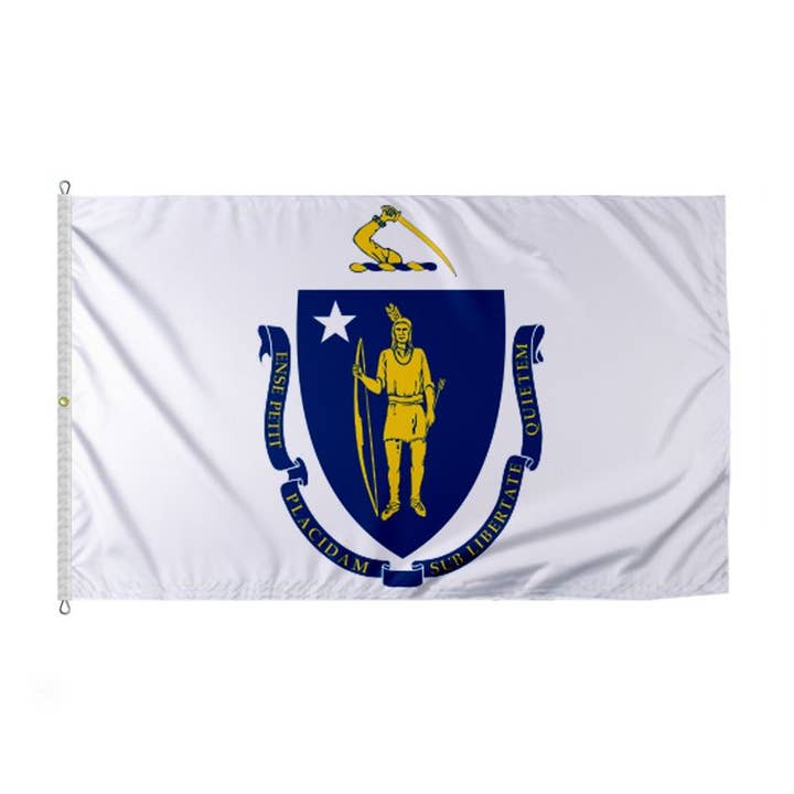 AGAS Massachusetts delstatsflagga 8x12 ft - Tryckt 200D Nylon för wholesale av AGAS MFG INC