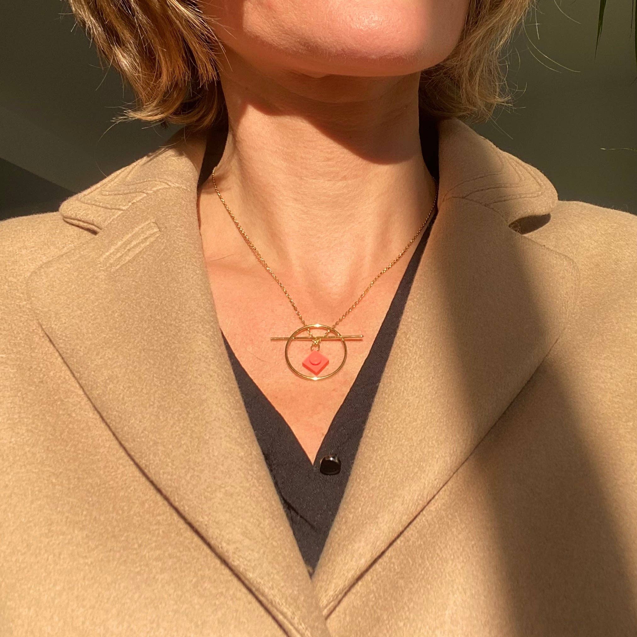 Brique d'Oreille - Wholesale Pendant/Charm Necklace - Geometric necklace with a Lego brick - Les Astucieuses8