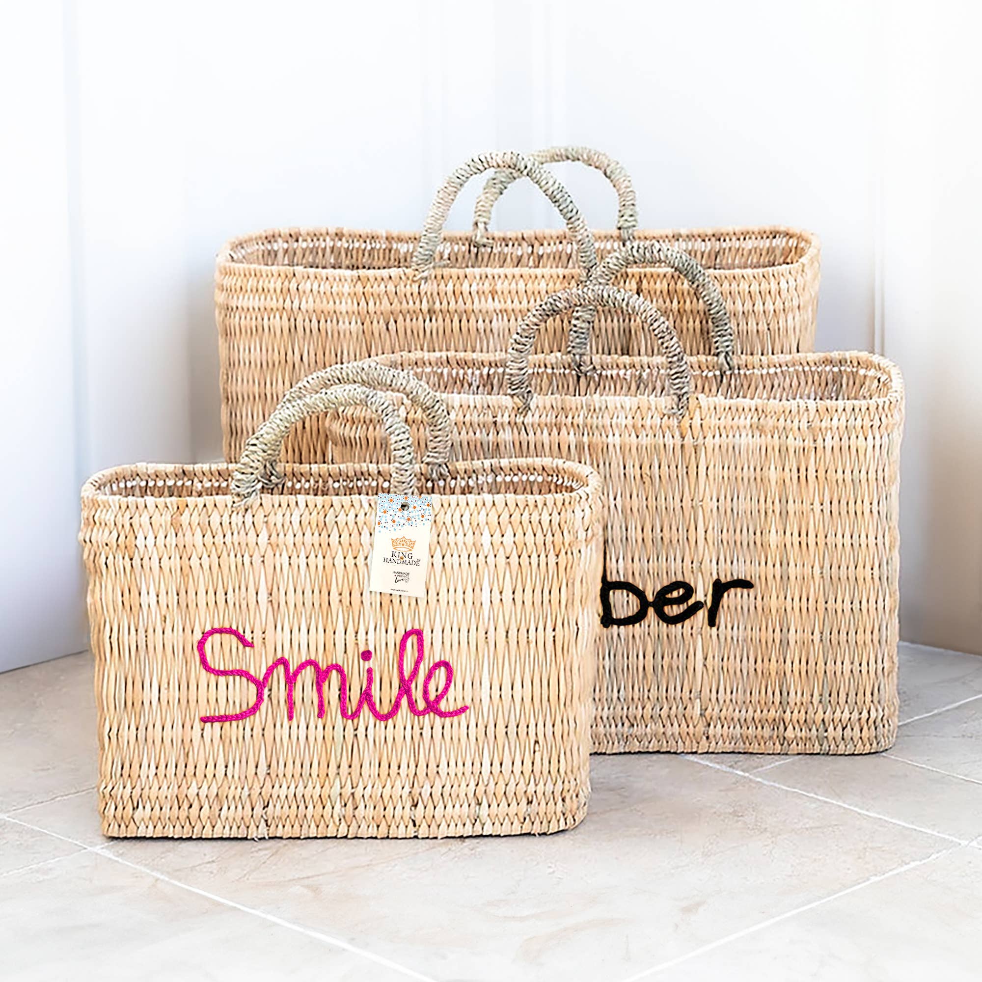 King Of Handmade - Wholesale Beach Bag - Personalized basket gift - Unique Handwoven Bag 6