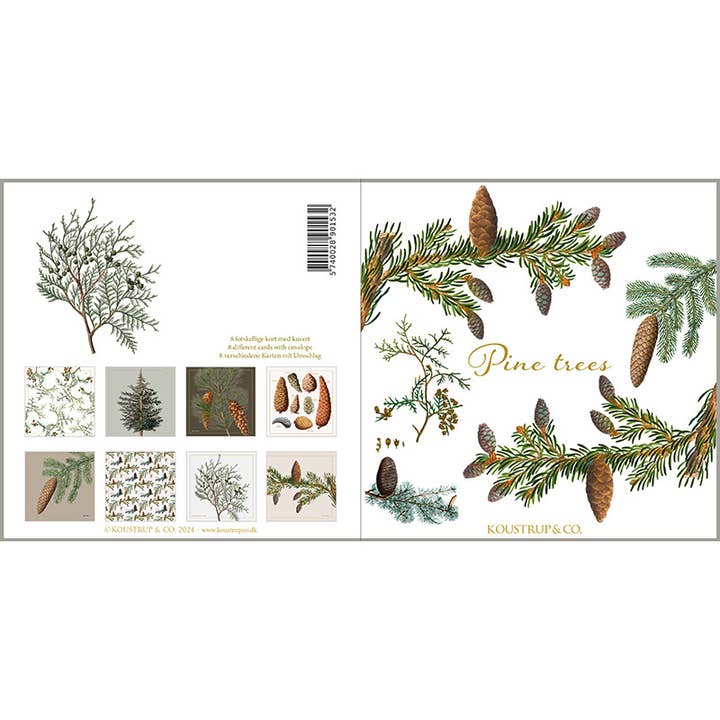 Koustrupco - Wholesale Everyday greeting card - Pine trees Square cardfolder w/ 8 cards and envelopes4