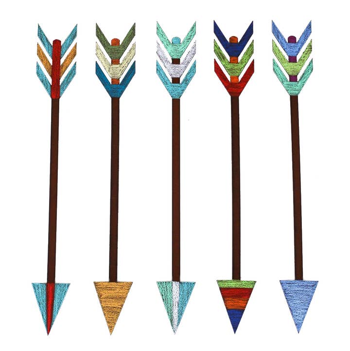 Whimsies - Wholesale Wall Accent - Arrow Feathers Metal New Mexico western rodeo metal wall art0
