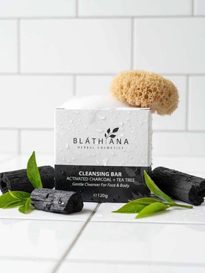 BARRA LIMPIADORA DE CARBÓN ACTIVADO + ÁRBOL DE TÉ para venta al por mayor de BLATHANA HERBAL COSMETICS