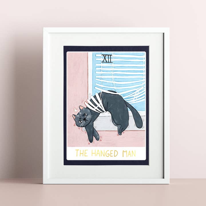 My Sweet Paper Card - Vendita all'ingrosso Stampa artistica - Stampa A6 The Hanged Man Cat Tarot1