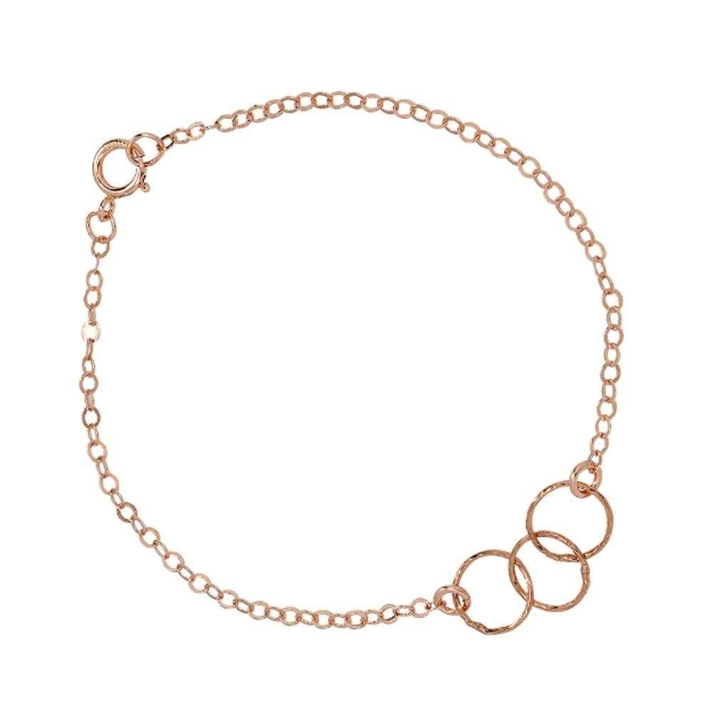 Ofina Jewelry - Wholesale Link & Chain Bracelet - Tiny Triple Diamond Cut Circles Bracelet7