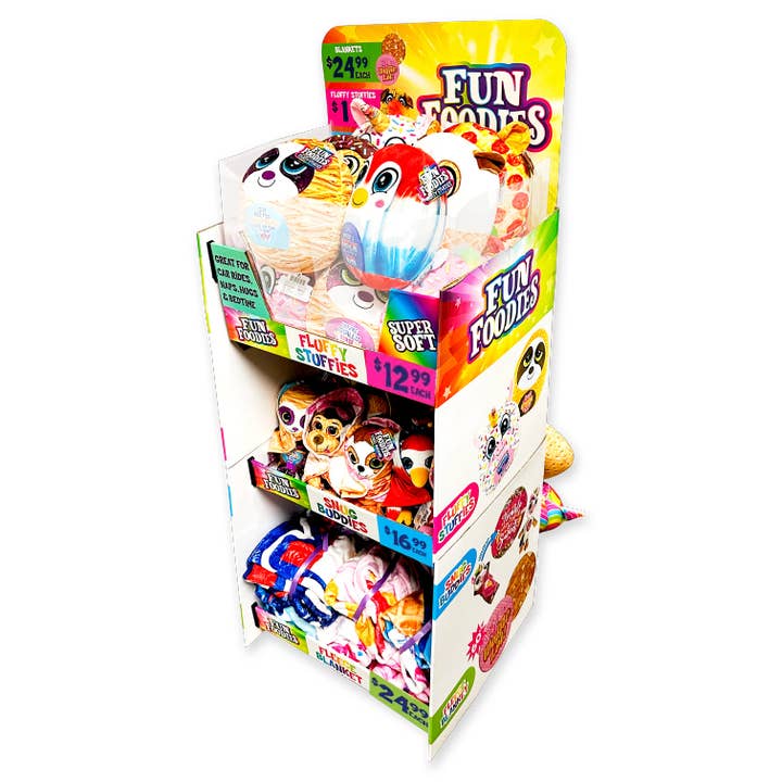 Fun Foodies Blanket Plush Floor Display - 36PC/Display for wholesale by Novelty Brands