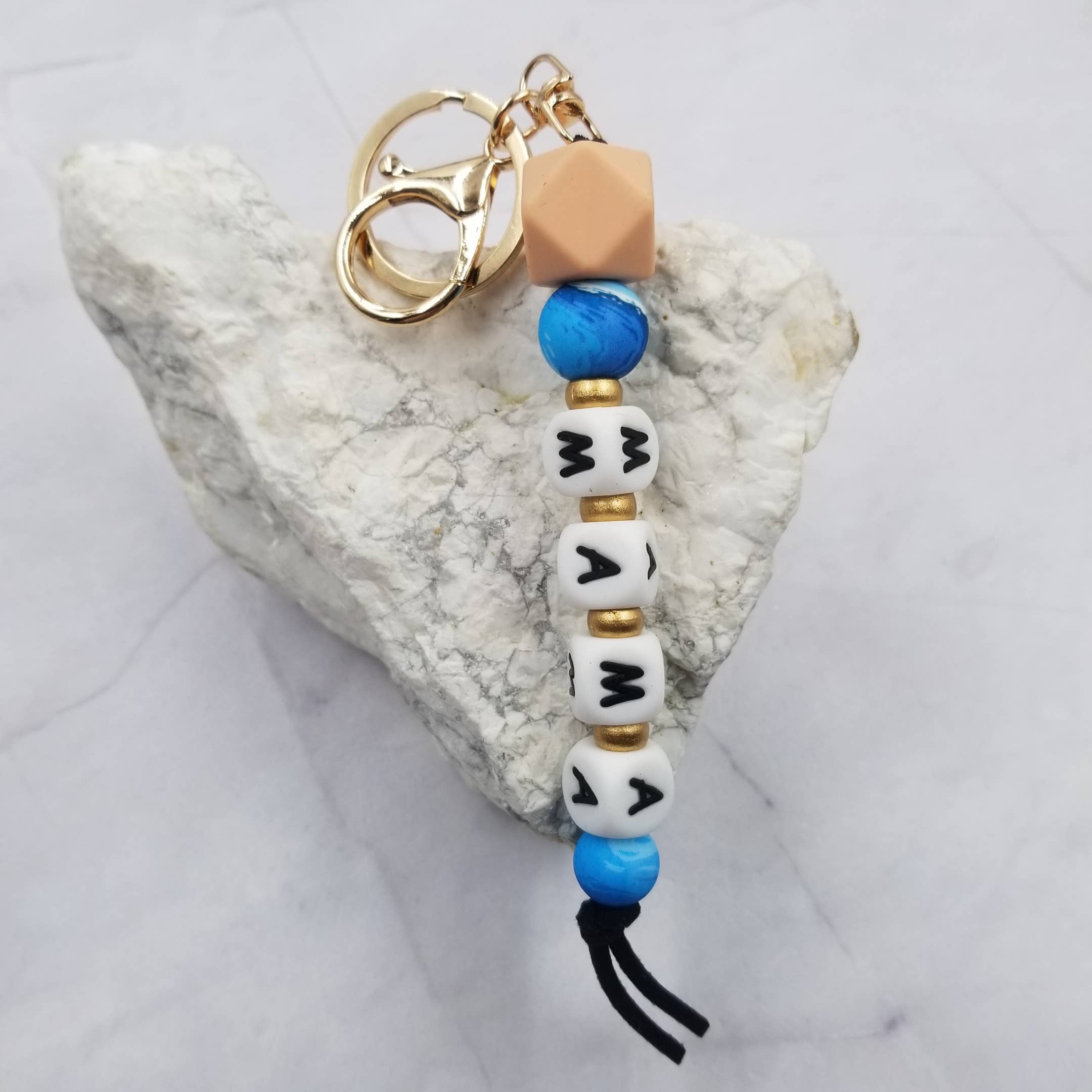 The Pretty Jewellery - Vente Porte-clés – femme - Porte-clés MAMA en perles de silicone léopard4