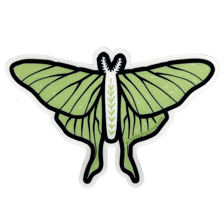 Luna Moth Sticker for wholesale by Wit & Whistle
