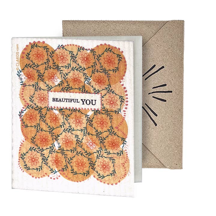 Beautiful You 2-in-1 Greeting Clard® & Eco Cloth for wholesale by Soak iT Up Eco-friendly Greetings + Gifts