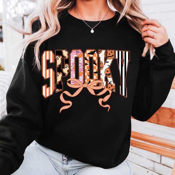 SPOOKY CREWNECK TEE/SWEATSHIRT for wholesale by It's So Me