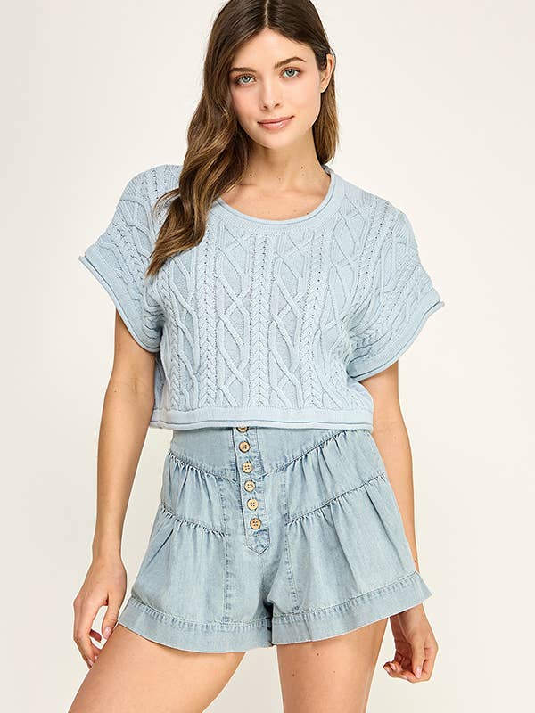 JERSEY CORTO DE CABLE SUAVE para venta al por mayor de Miss Love