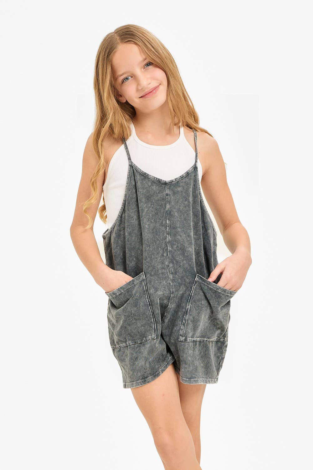 Good Girl - Wholesale Overalls - Kids - Two Pocket Mineral Wash Overall Romper / Onesie7