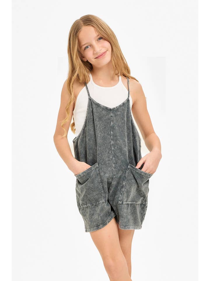 Good Girl - Wholesale Overalls - Kids - Two Pocket Mineral Wash Overall Romper / Onesie7