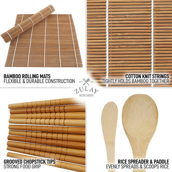 Zulay Kitchen - Wholesale DIY Food Kit - Sushi Making Kit for Beginners - DIY Sushi Maker Set