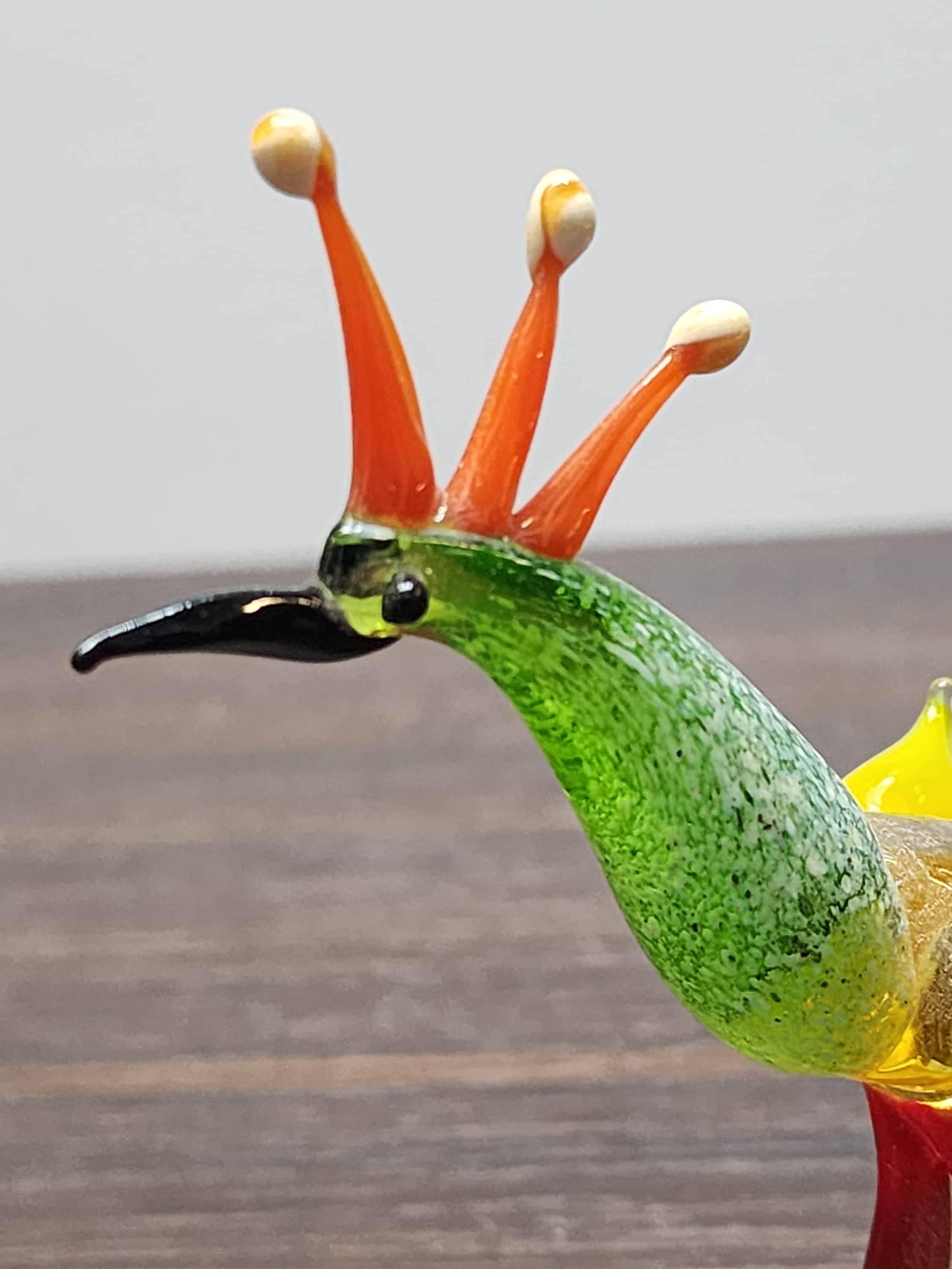 Glass by Iness - Wholesale Decorative Figurine - Naturally Colored Glass Figurine - Handcrafted - Peacock Design2