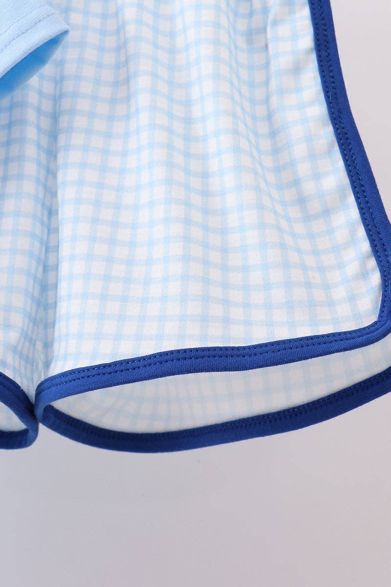 Aspen Rain Boutique - Wholesale Top & Short Set - Kids - Blue golf cart smocked shorts set3