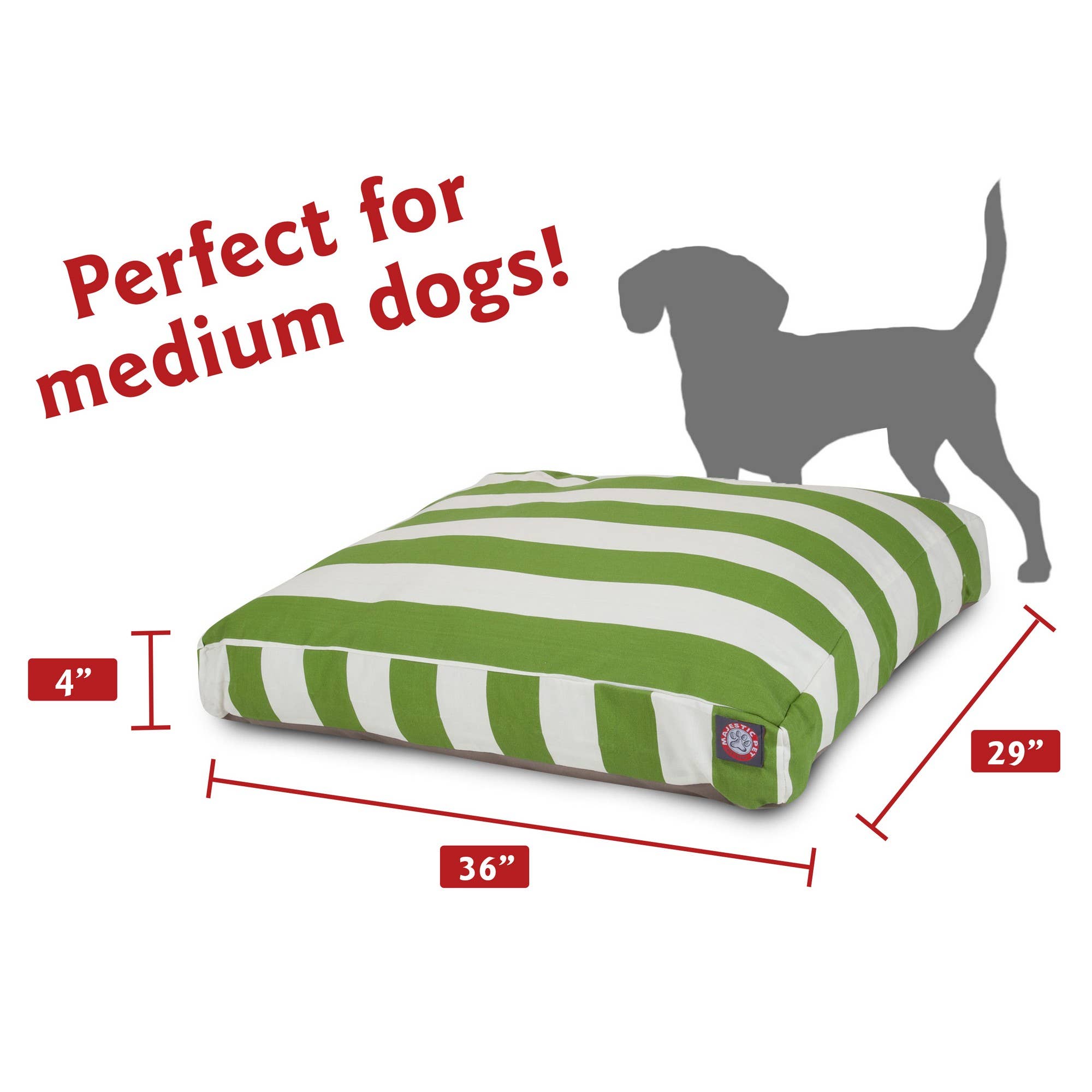 Majestic Pet Products - Vente Panier – chien - Panier rectangle pour chien en mousse à mémoire déchiquetée à rayures verticales1