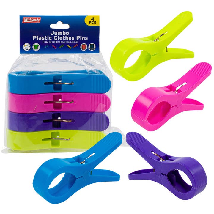 4 stk. jumbo plastik tøjklemmer for engroshandel hos Deluxe Import Trading