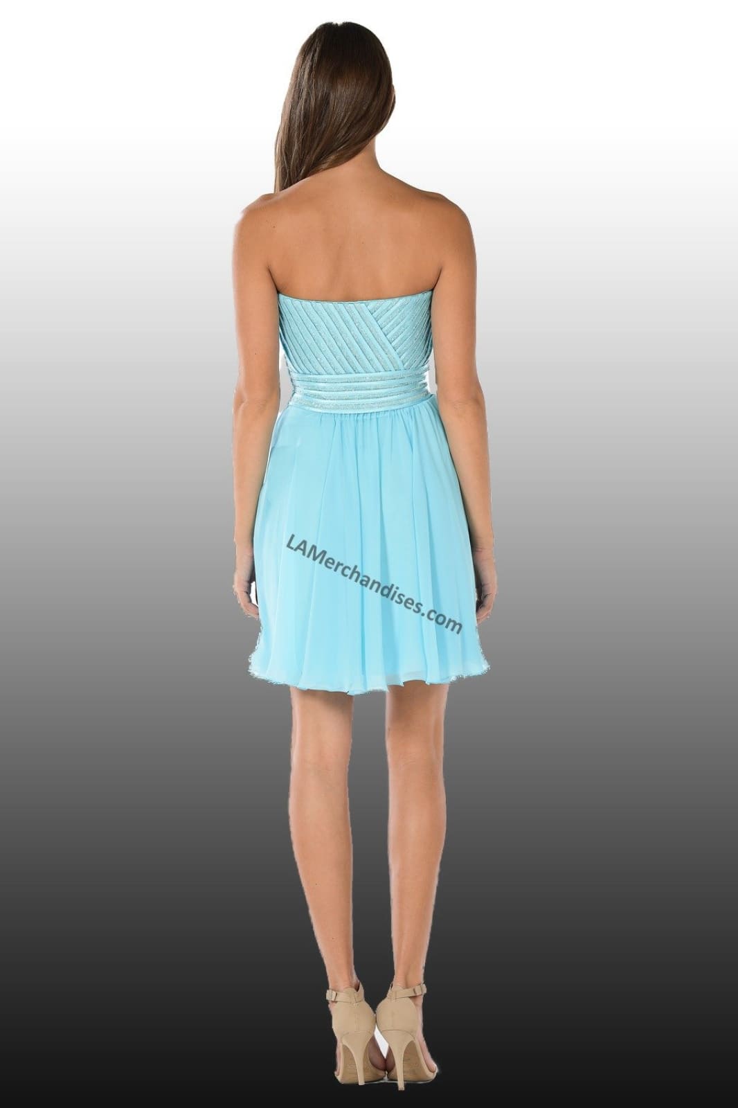 LA Merchandise - Wholesale Dress - Women's - LAY7716 Strapless Short Chiffon Bridesmaids Dress6