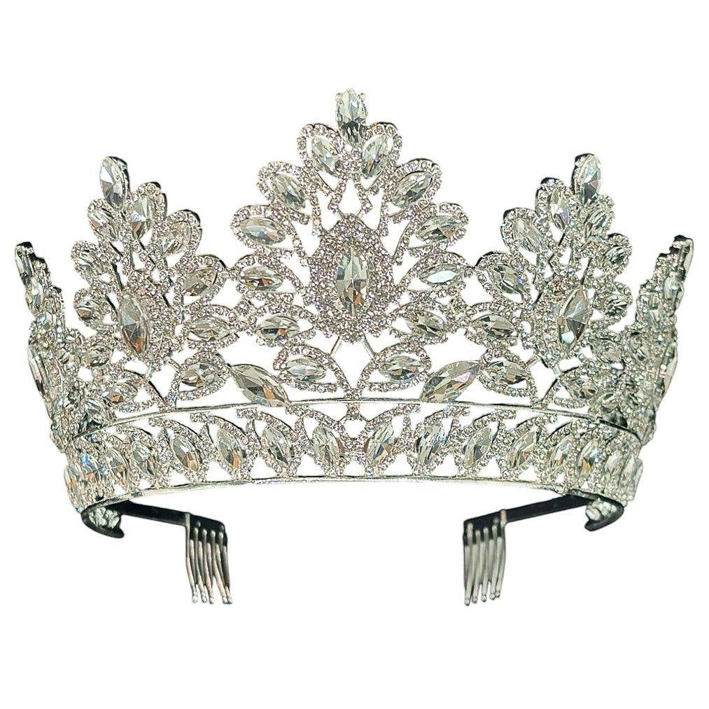 Diacly - Wholesale Tiara - Women's - Sophisticated Flower Marquise Rhinestone Tiara6