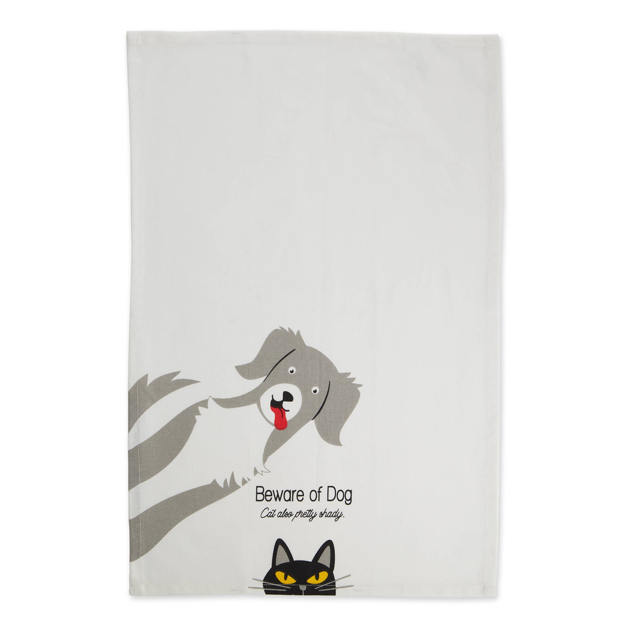 Design Imports - Wholesale Tea Towel - Beware Of Dog & Cat Printed Dishtowel2