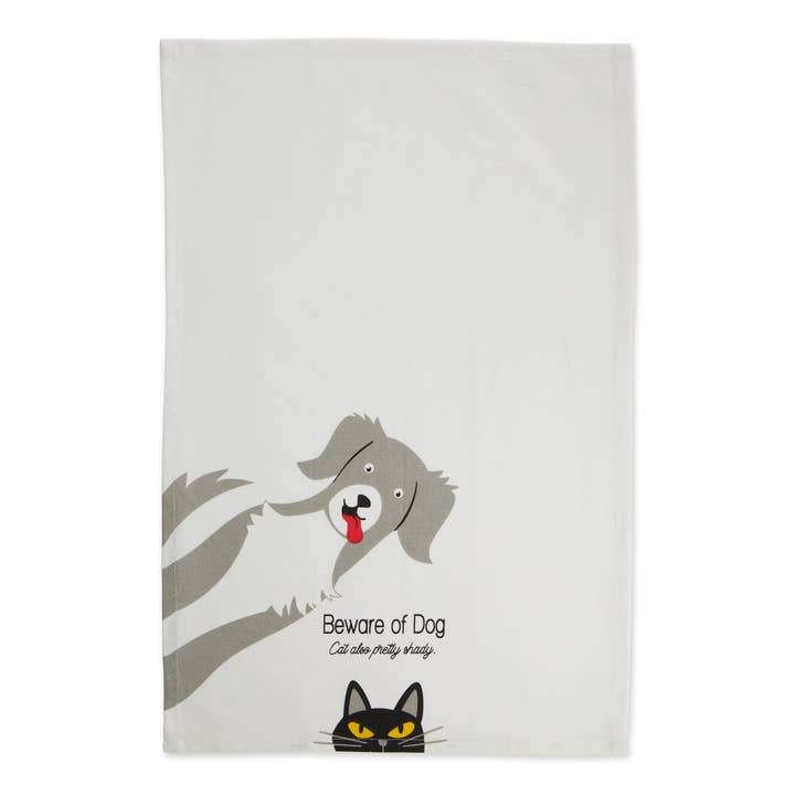 Design Imports - Venta al por mayor Paños de cocina - Paño de cocina estampado Beware Of Dog & Cat2