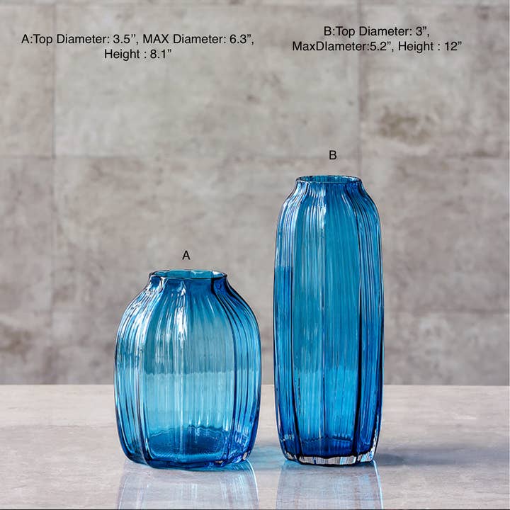 Noah Decoration – Großhandel Vasen – Modernes blau-grau-lila Glasvase Set