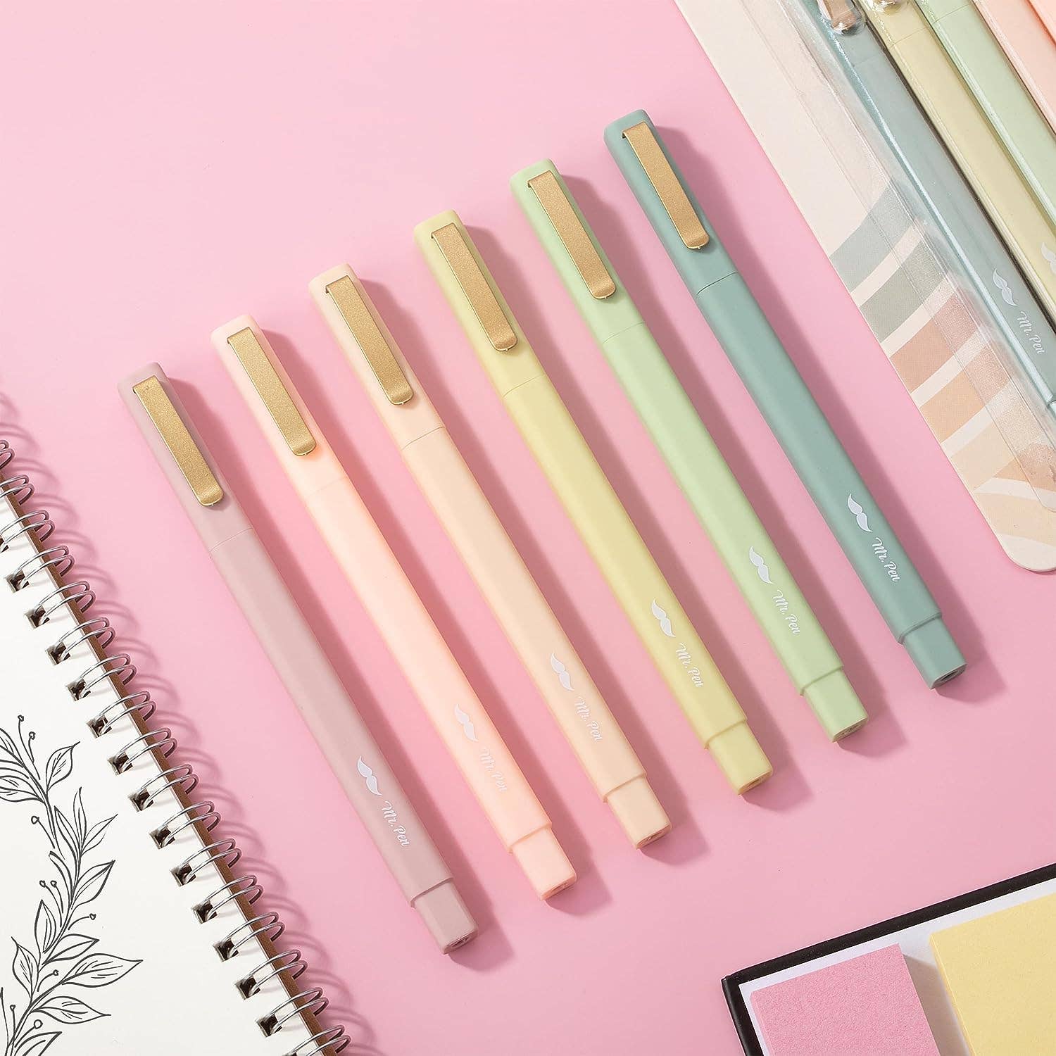 Mr. Pen - Vendita all'ingrosso Penne - Mr. Pen Penne Estetiche Confezione da 6 Inchiostro Nero Asciugatura Rapida6