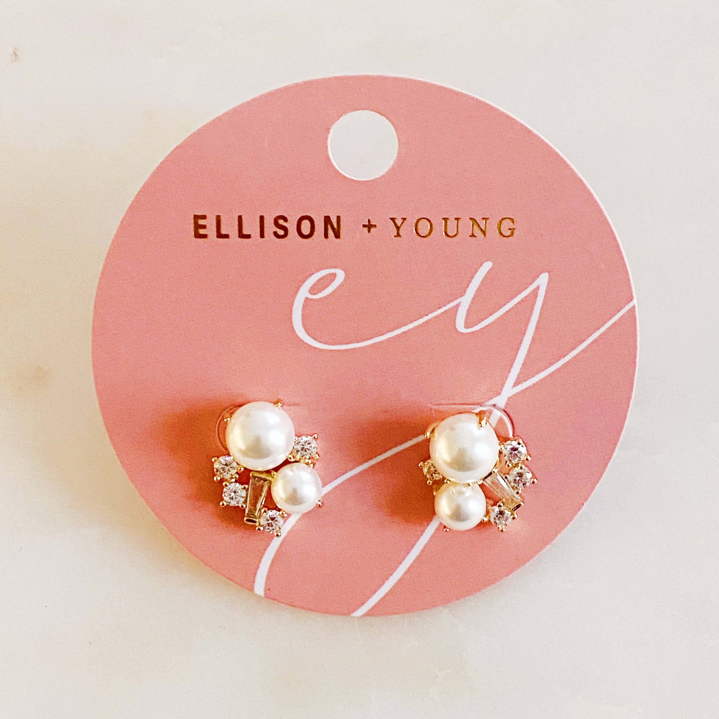 Ellison+Young - Wholesale Stud/Post Earrings - Estate Pearl And Shine Stud Earrings2