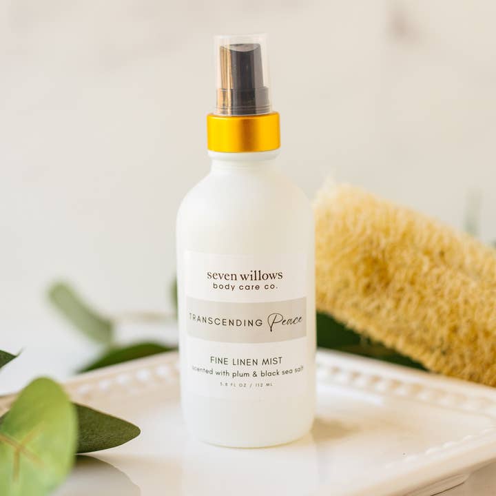 Room and Fine Linen Mist / Transcending Peace for wholesale by seven willows body care co.