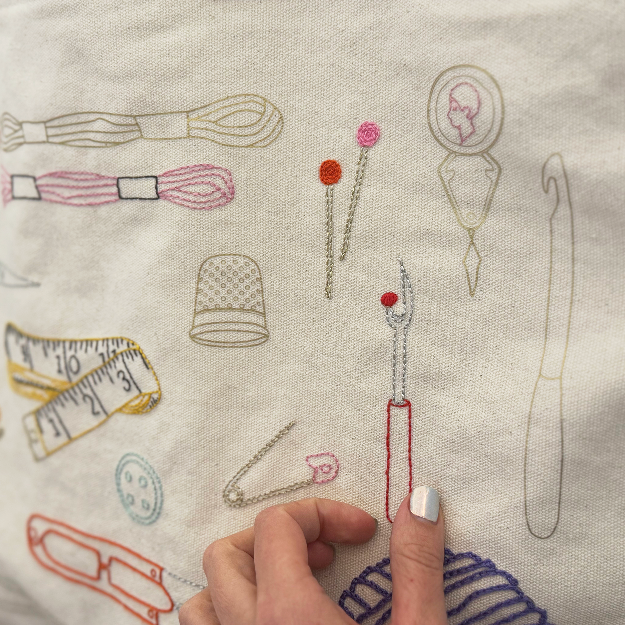 Chasing Threads – wholesale Tote bag – Women's – Stitch Your Craft Tools Tote Bag- Embroidery Kit project bag6