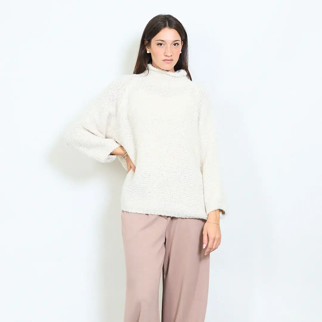 AMELÉ - Vente Pull en maille – femme - Pull douillet avec col doux7