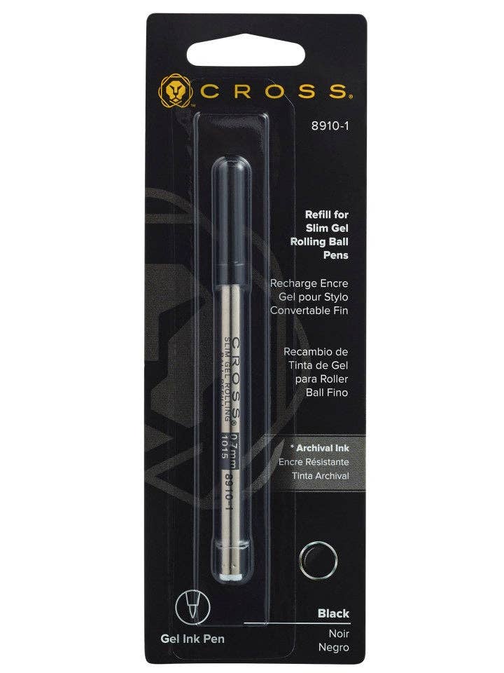 Slim Gel Rollerball Pen Refill - Black - Single Pack for wholesale by A. T. Cross