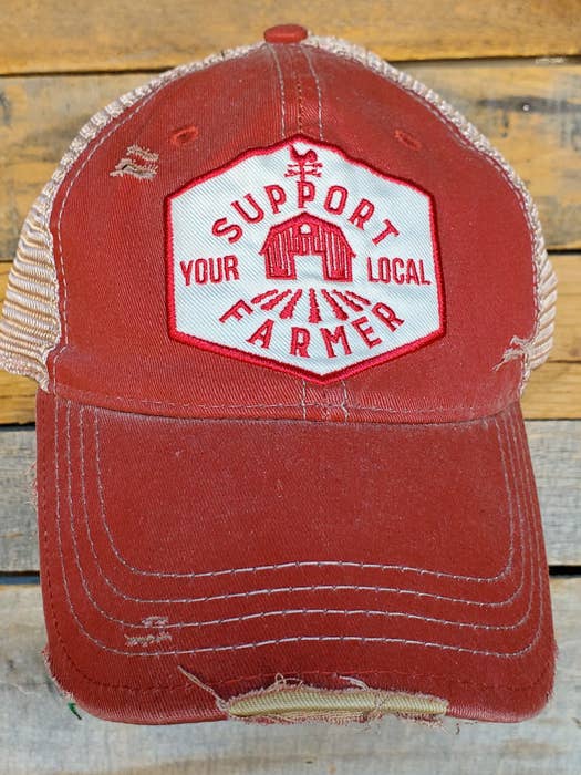 !Hats Support Your Local Farmer for wholesale by Mason Jar Label