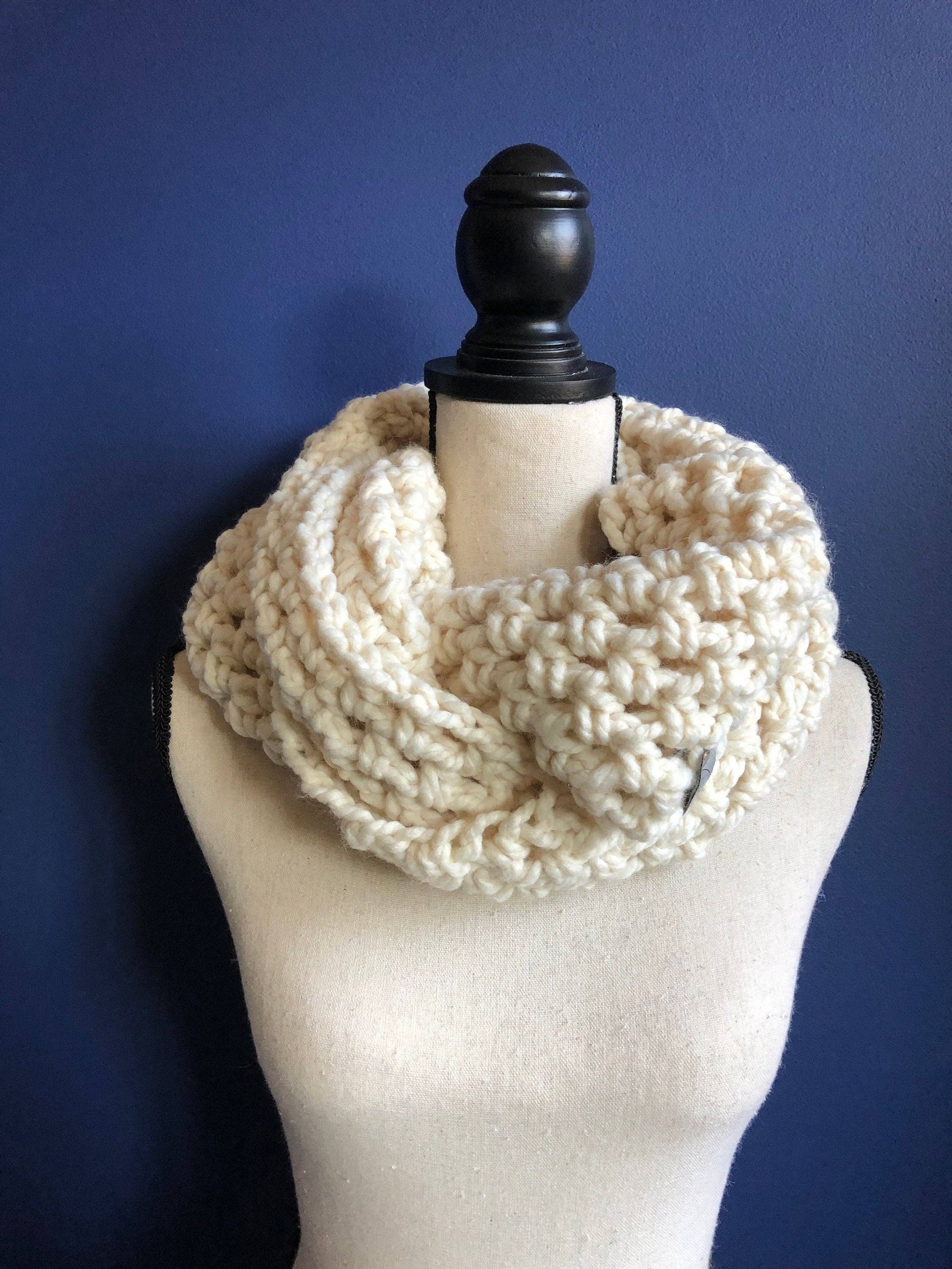 Willow And The Wolf Co - Wholesale Scarf - Women's - Chunky Knit Womens Scarf | Cream Wedding Scarf | Bulky Croch4