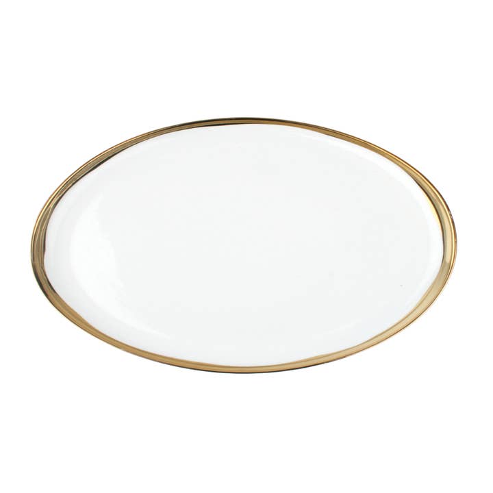 Dauville - Piatto ovale, piccolo bordo dorato per la vendita all'ingrosso da parte di Canvas Home